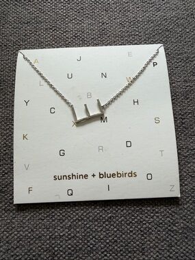Silver Initial Bar Necklace